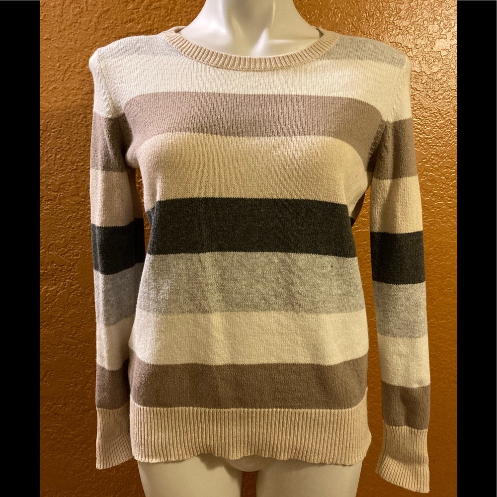 Old Navy brown/gray striped sweater large